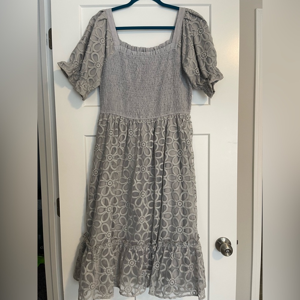 Ivy City Co White Floral Lace Dress - Picture 2 of 7